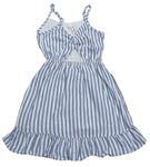 Modro-bílé pruhované letní šaty s knoflíky zn. Abercrombie&Fitch