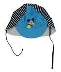 Tmavomodro-bílá pruhovaná UV čepice s Mickey mousem Disney