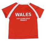 Červené sportovní tričko s erbem - Wales