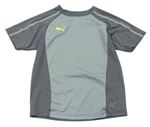 Šedo-tmavošedé sportovní funkční tričko s logem Puma