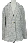 Dámské bílo-šedé melírované pletené sako C&A