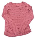 Růžové pruhované triko s hvězdami Yigga