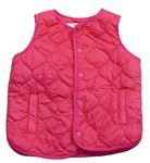 Neonově růžová šusťáková zateplená prošívaná vesta M&S