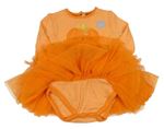 Oranžové pruhované body s tylovou sukní a dýní zn. F&F