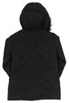 Černá šusťáková prošívaná jarní bunda s kapucí s kožíškem zn. F&F