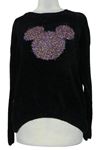 Dámský černý žinylkový svetr s Mickeym Disney 