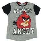 Šedo-černé tričko s Angry Birds Rebel