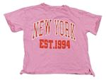 Růžové tričko s nápisem Zara