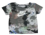 Šedo-barevné vzorované tričko s logem Nike
