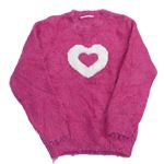 Růžový chlupatý svetr se srdcem Topolino