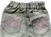 Béžové riflové kalhoty s flitry 