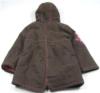 Hnědý riflový zimní kabátek s kapucí