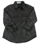 Černá koženková košilová bunda Zara