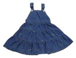 Modré puntíkaté riflové šaty M&Co.