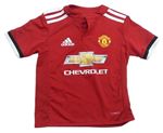 Červený funkční fotbalový dres Manchester United Adidas