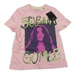 Světlerůžové tričko Selena Gomez 