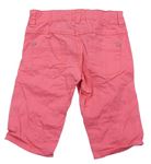 Růžové plátěné capri kalhoty zn. Avenue 