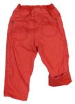 Červené plátěné podšité kalhoty s úpletovým pasem zn. Debenhams