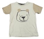 Smetanovo-béžové tričko s medvědem Next