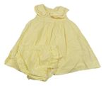 2set - Žluté plátěné šaty s límečkem + kalhotky Matalan