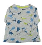 Šedé melírované triko s dinosaury C&A