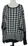 Dámský černo-šedý vzorovaný svetr Khujo 