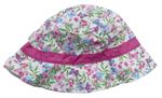 Bílo-růžový květovaný klobouk Pusblu