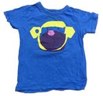 Modré melíérované tričko s opičkou Next 