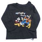 Tmavošedé triko s Mickey Mousem Primark