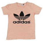 Broskvové tričko s logem Adidas