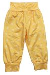 Žlutooranžové lehké kalhoty s kytičkami 