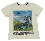 Béžové tričko s dinosaurem z překlápěcích flitrů - Jurský svět H&M