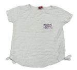 Bílé žebrované tričko s nápisy S. Oliver