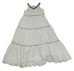 Bílé madeirové maxi šaty s flitry M&S