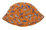 Oranžový klobouk s dinosaury M&Co 