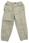 Béžové plátěné cuff kalhoty Primark