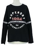 Dámské černé triko s nápisy Superdry 