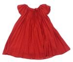Červené šifonové plisované šaty s mašlí C&A