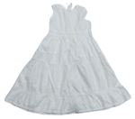 Bílé plátěné šaty s výšivkou 