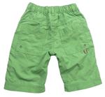 Zelené šusťákové capri kalhoty 