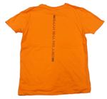 Oranžové tričko s tygrem a nápisy zn. George 