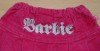 Růžová riflovo-sametová sukýnka s výšivkou a spodničkou zn. Barbie