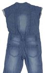 Modrý pruhovaný plátěný kalhotový overal riflového vzhledu zn. S. Oliver