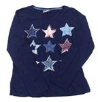 Tmavomodré melírované triko s hvězdičkami YIGGA
