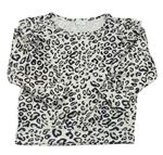 Smetanové triko s leopardím vzorem a volánky