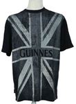 Dámské černo-šedé tričko s logem Guinness 