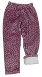 Růžové vzorované chlupaté domácí kalhoty Topolino