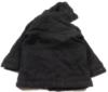 Černý vlněný zateplený kabátek s kapucí 