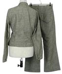 2set - Dámský béžový lněný kabátek + volné kalhoty zn. Mexx