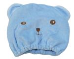 Modrá chlupatá čepice - medvěd